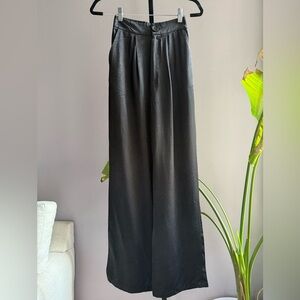 Stradivarius Black Wide-Leg Trousers satin like size 0